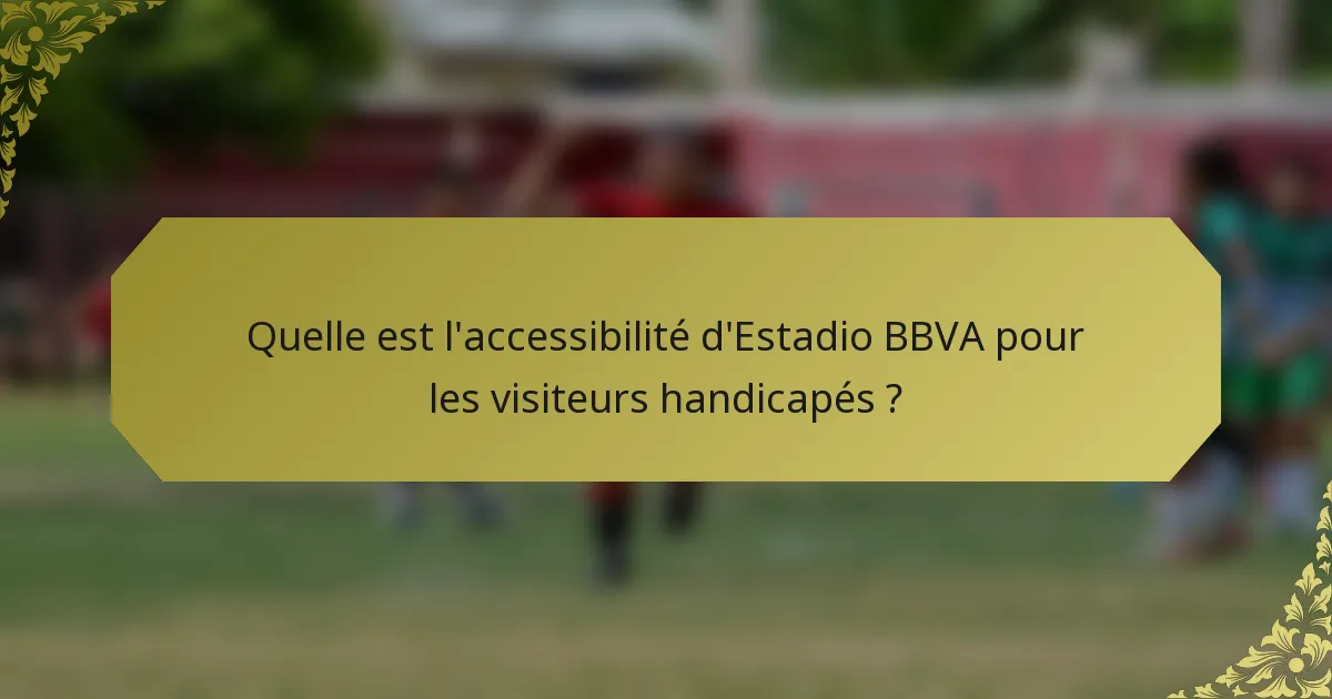 Quelle est l'accessibilité d'Estadio BBVA pour les visiteurs handicapés ?