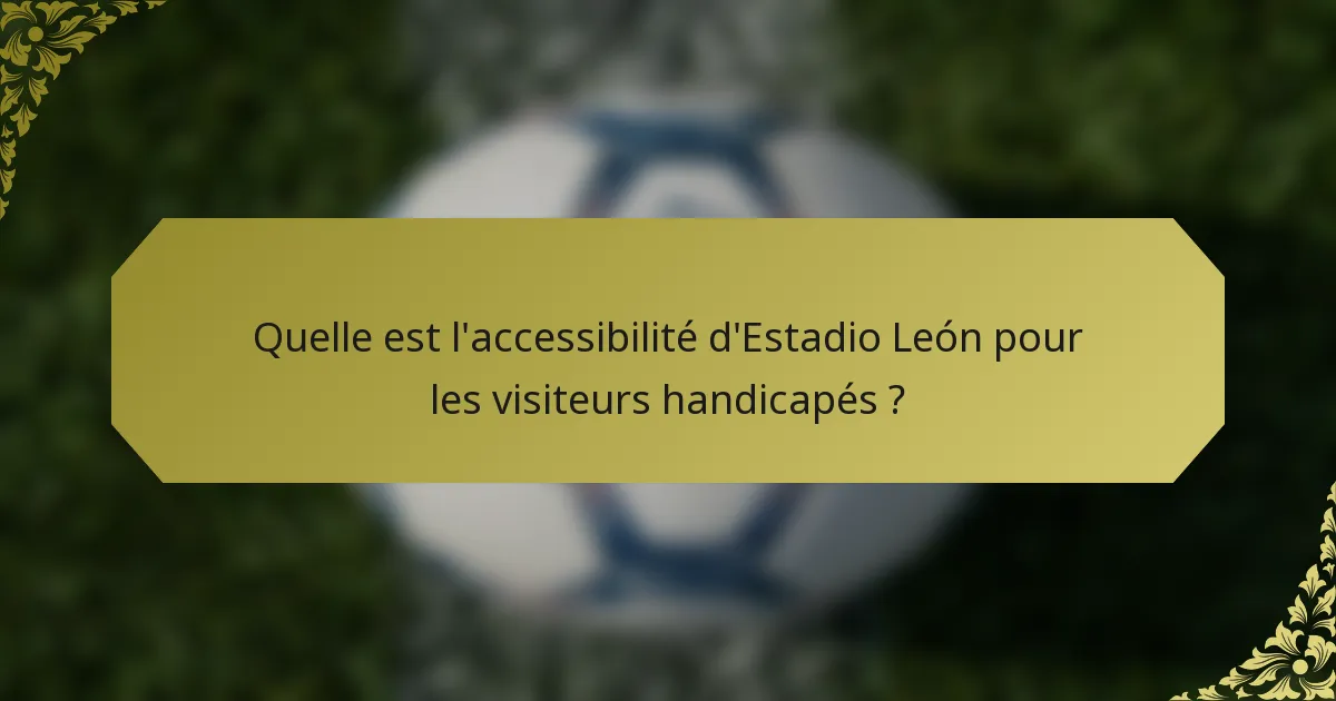 Quelle est l'accessibilité d'Estadio León pour les visiteurs handicapés ?