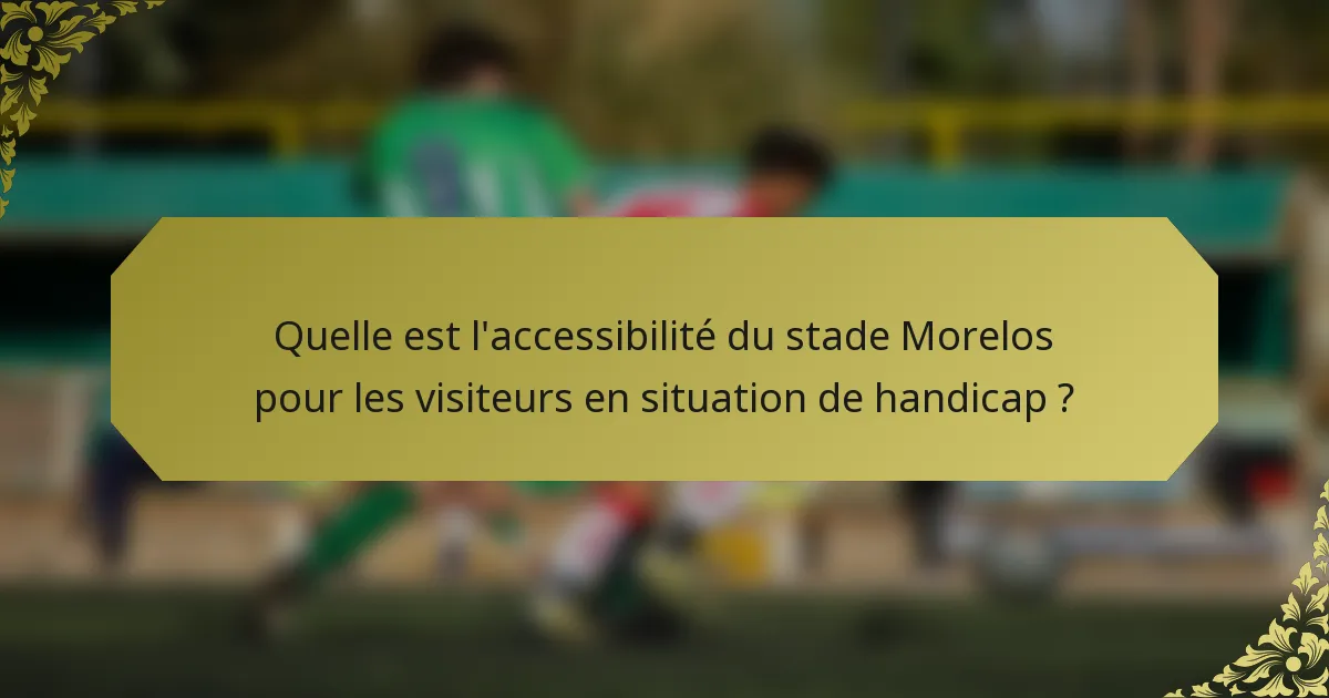 Quelle est l'accessibilité du stade Morelos pour les visiteurs en situation de handicap ?