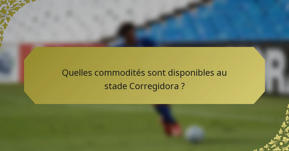 Quelles commodités sont disponibles au stade Corregidora ?