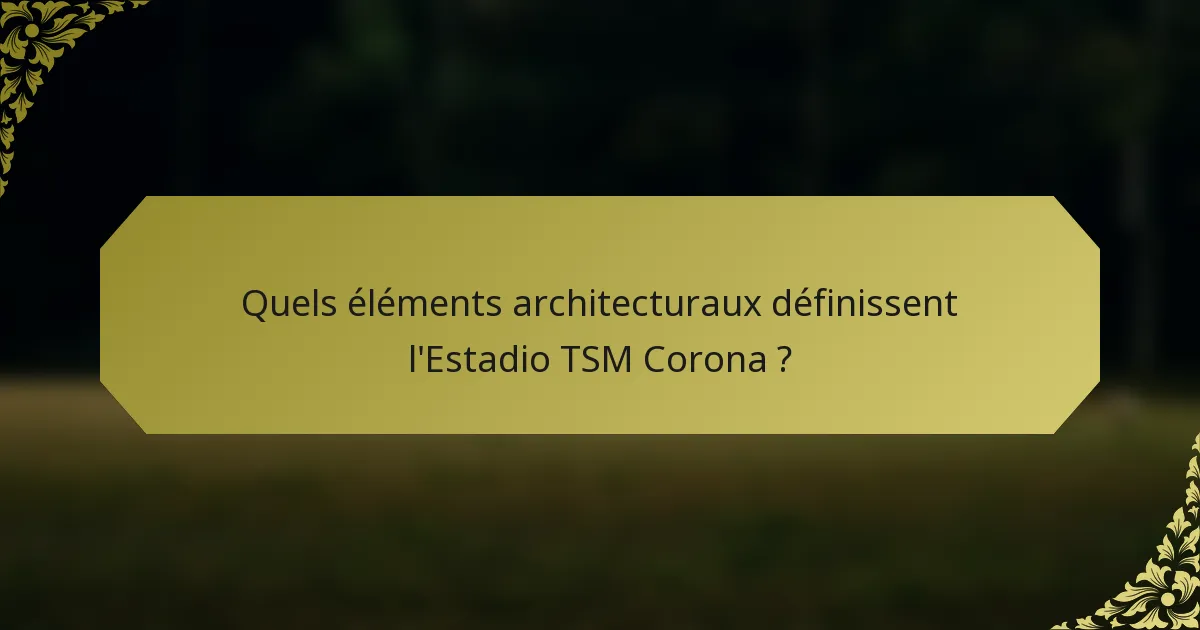 Quels éléments architecturaux définissent l'Estadio TSM Corona ?